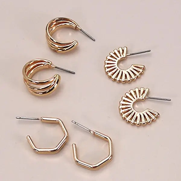 WC Trio Earring Set (3 Pairs)