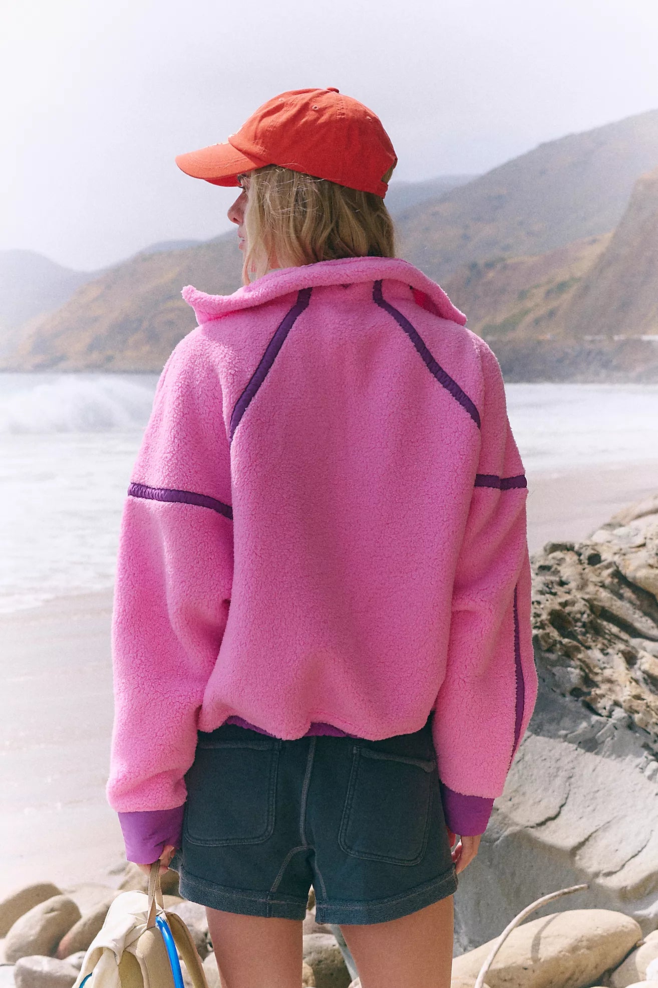 Free People / Mountain High Half-Zip Fleece in Pink