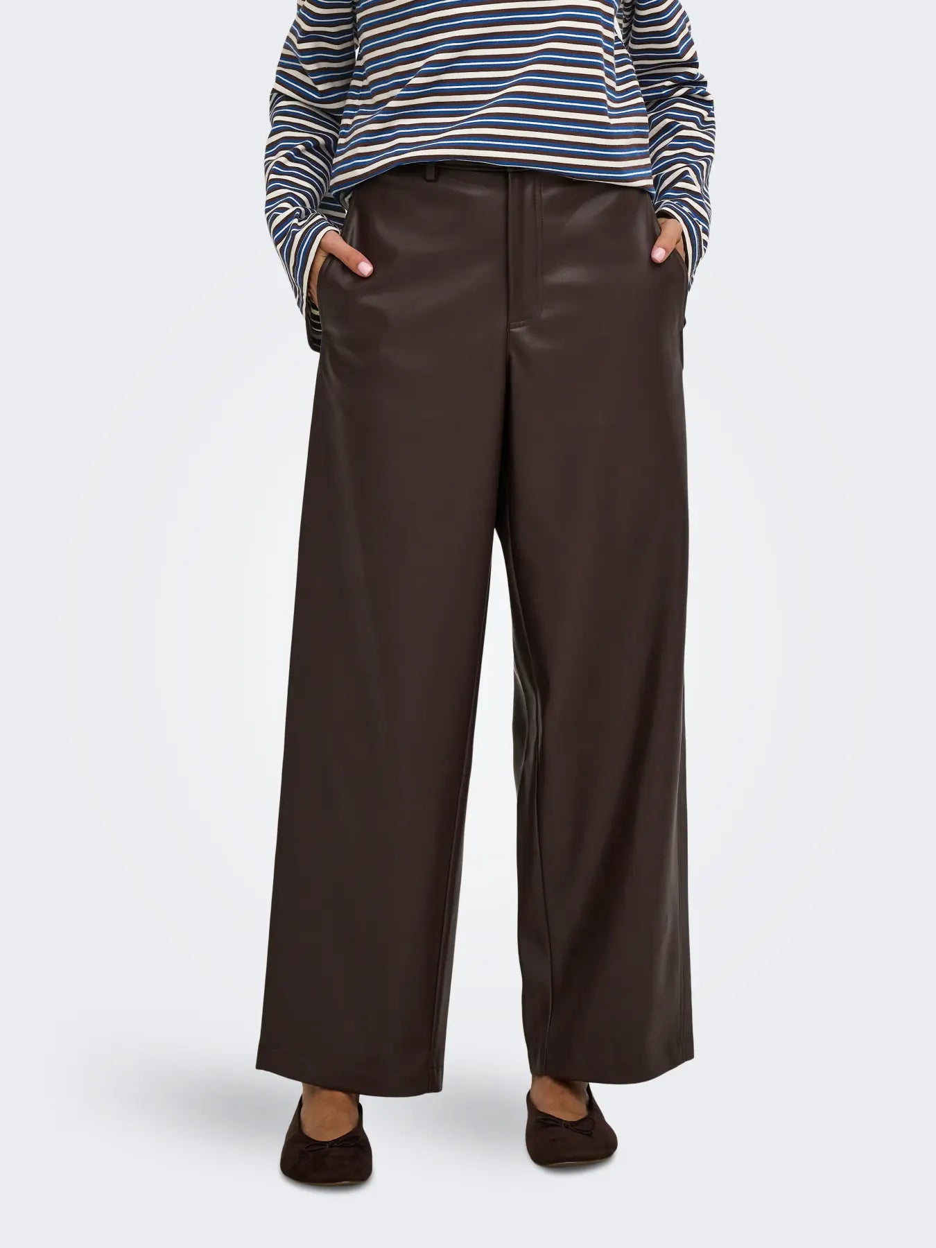 ONLY / Nelli Faux Leather Barrel Pant
