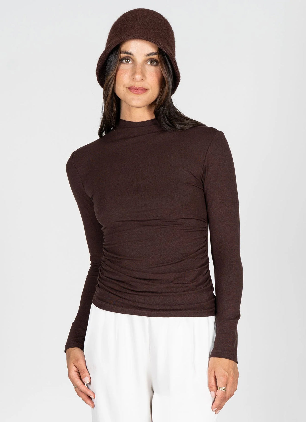 C’est Moi / Ruched High Neck Longsleeve