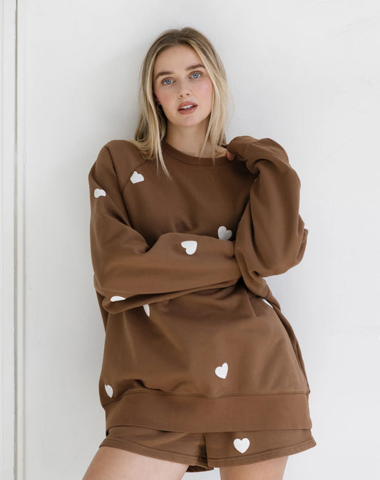 Brunette the Label / All Over Heart Crewneck