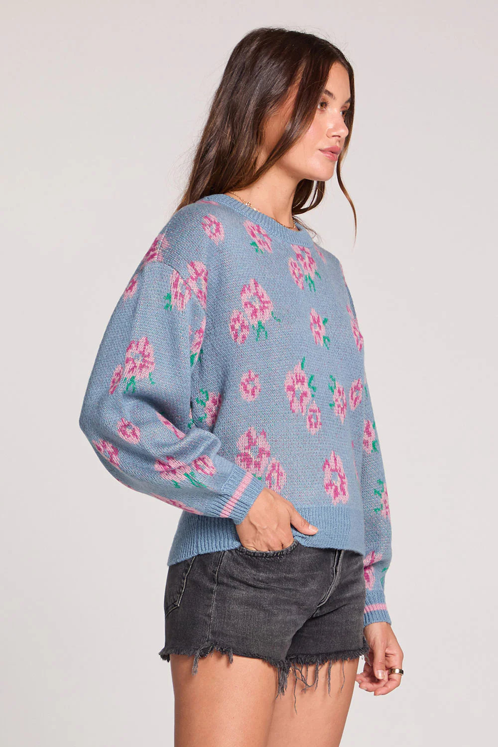 Saltwater Luxe / Ronnie Dusty Blue Sweater