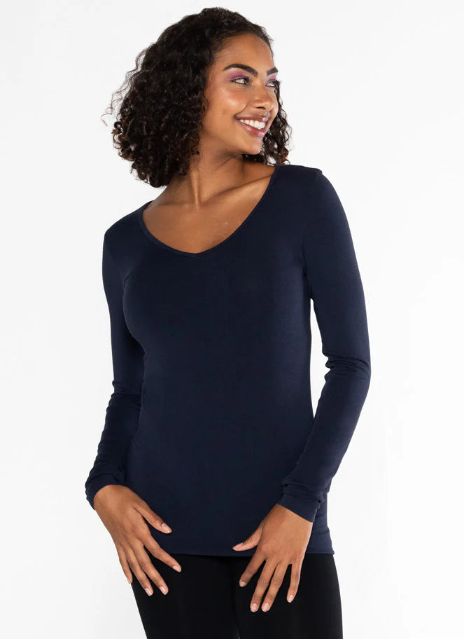 C’est Moi / Bamboo V Neck Longsleeve (2 Colors) — ONE SIZE