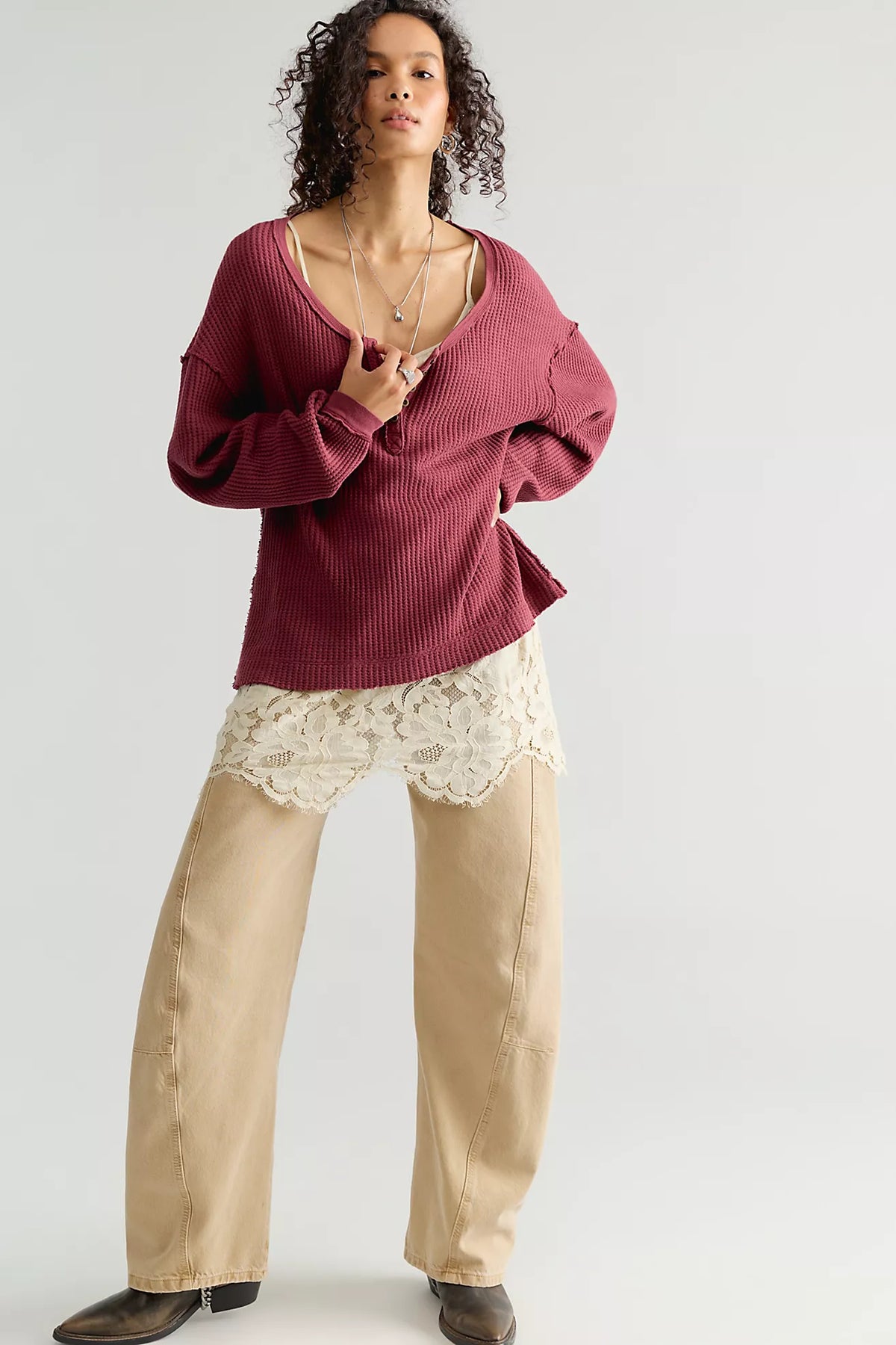 Free People / Montreal Oversized Thermal Henley