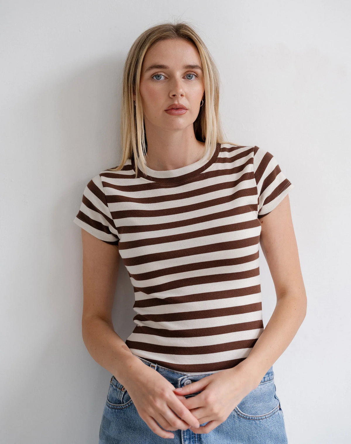 Brunette the Label / Ribbed Cap Sleeve Tee (2 Colors)