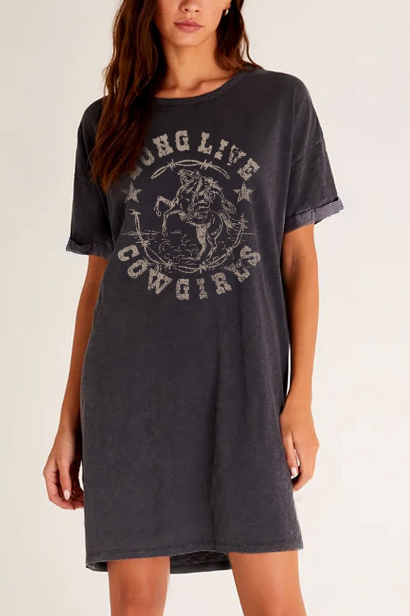 WC Long Live Cowgirls Tee Shirt Dress