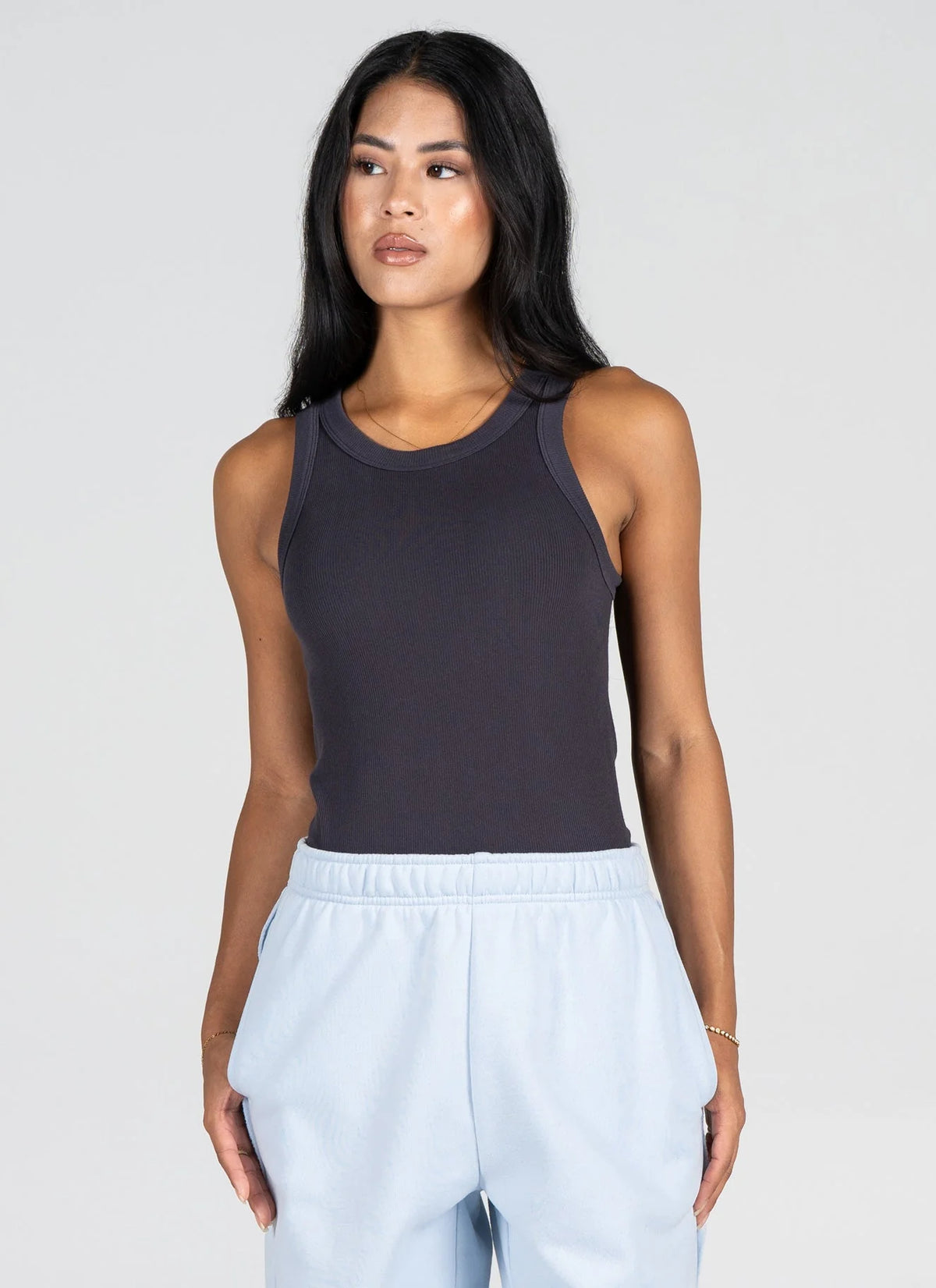 C’est Moi / Bamboo Rib High Crew Tank (2 colors)