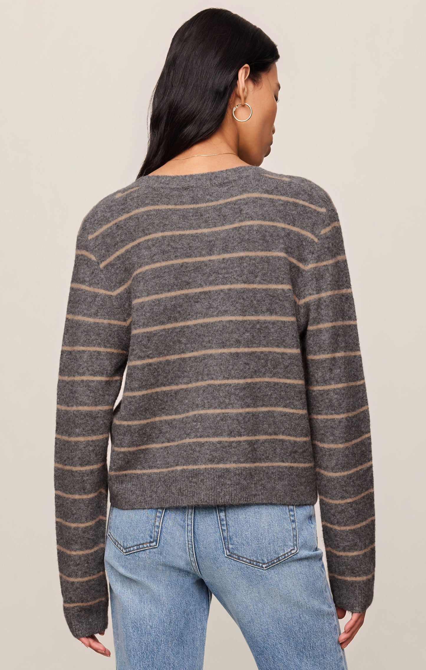 Z Supply / Medina Cozy Striped Cardigan in Charcoal Heather