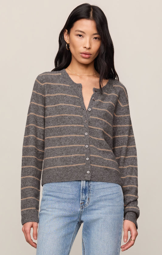 Z Supply / Medina Cozy Striped Cardigan in Charcoal Heather
