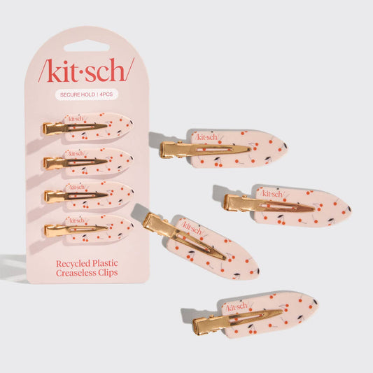 Kitsch / Creaseless Clips 4pc Set- Cherry Print