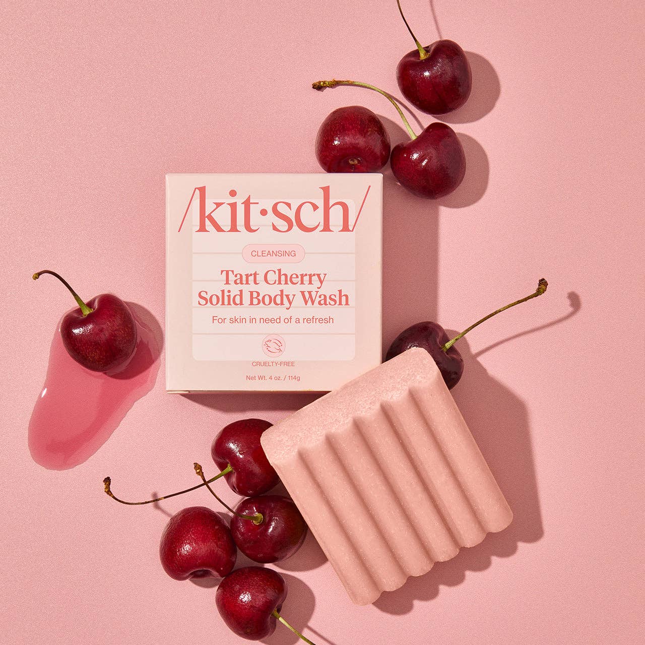 Kitsch / Cleansing Tart Cherry Solid Body Wash