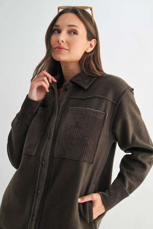 WC / Fleece + Corduroy Shacket