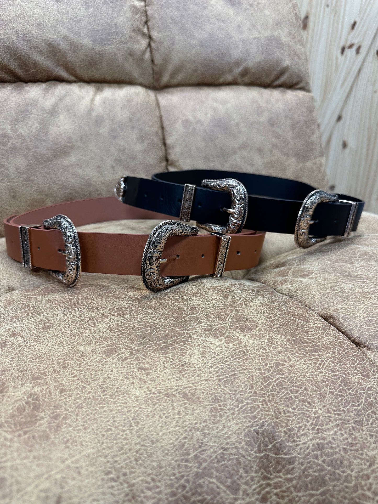 Double Buckle Western Belt