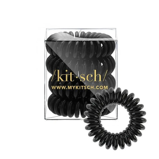 KITSCH / 4pk Spiral Hair Ties - Black