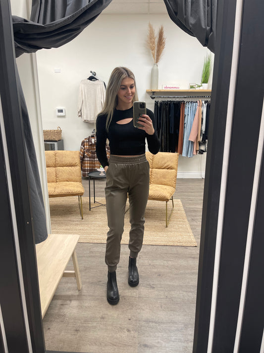 RD Style Bella Vegan Leather Jogger