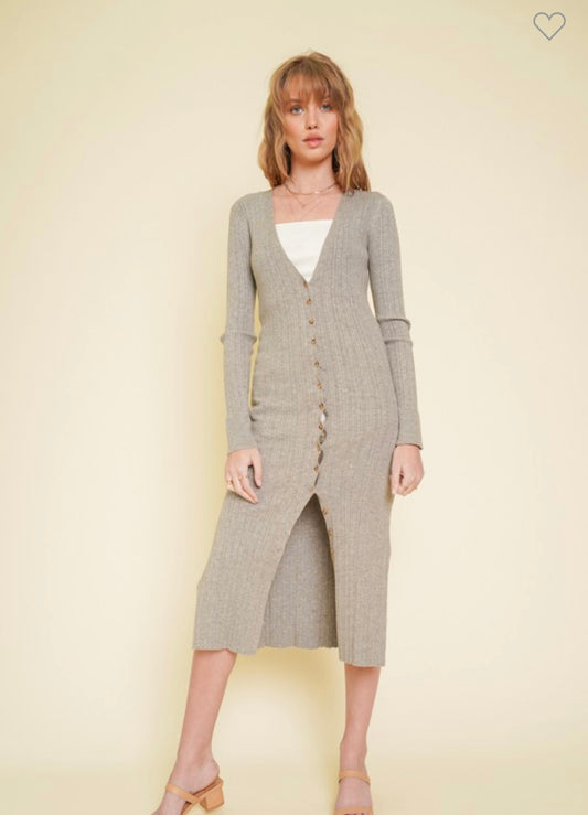WC Ribbed Duster Cardigan